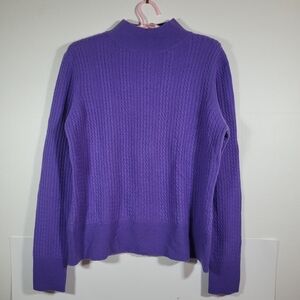 Purple Cable Knit Sweater 100% Cashmere